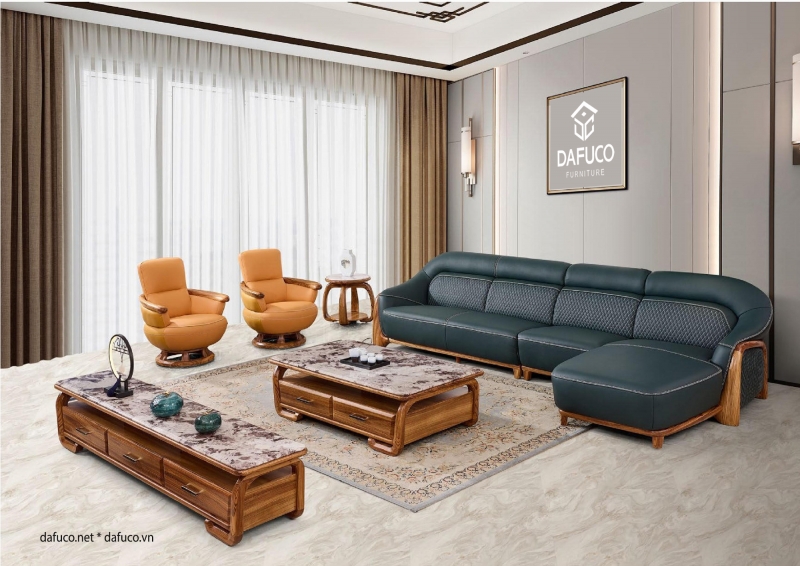 Sofa gỗ mun vàng tự nhiên