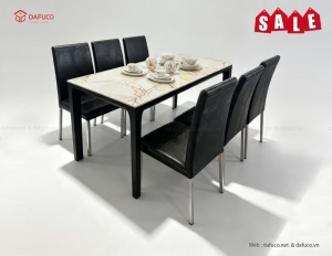 BỘ BÀN ĂN MẶT ĐÁ 1+8 (1M6)